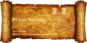 Milus Mónika névjegykártya